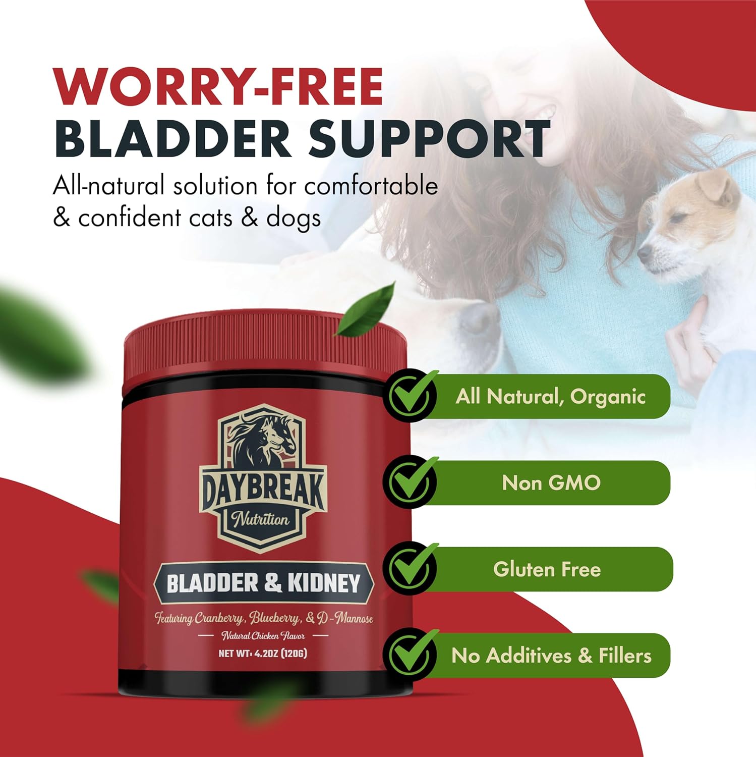Bladder and Kidney Relief for Dogs & Cats by Daybreak Nutrition | Powder Cranberry Supplement for Dogs and Cat for UTI Treatment & Urinary Support | Dog & Cat Urinary Tract Infection Remedy Supplement - Pet Explorer