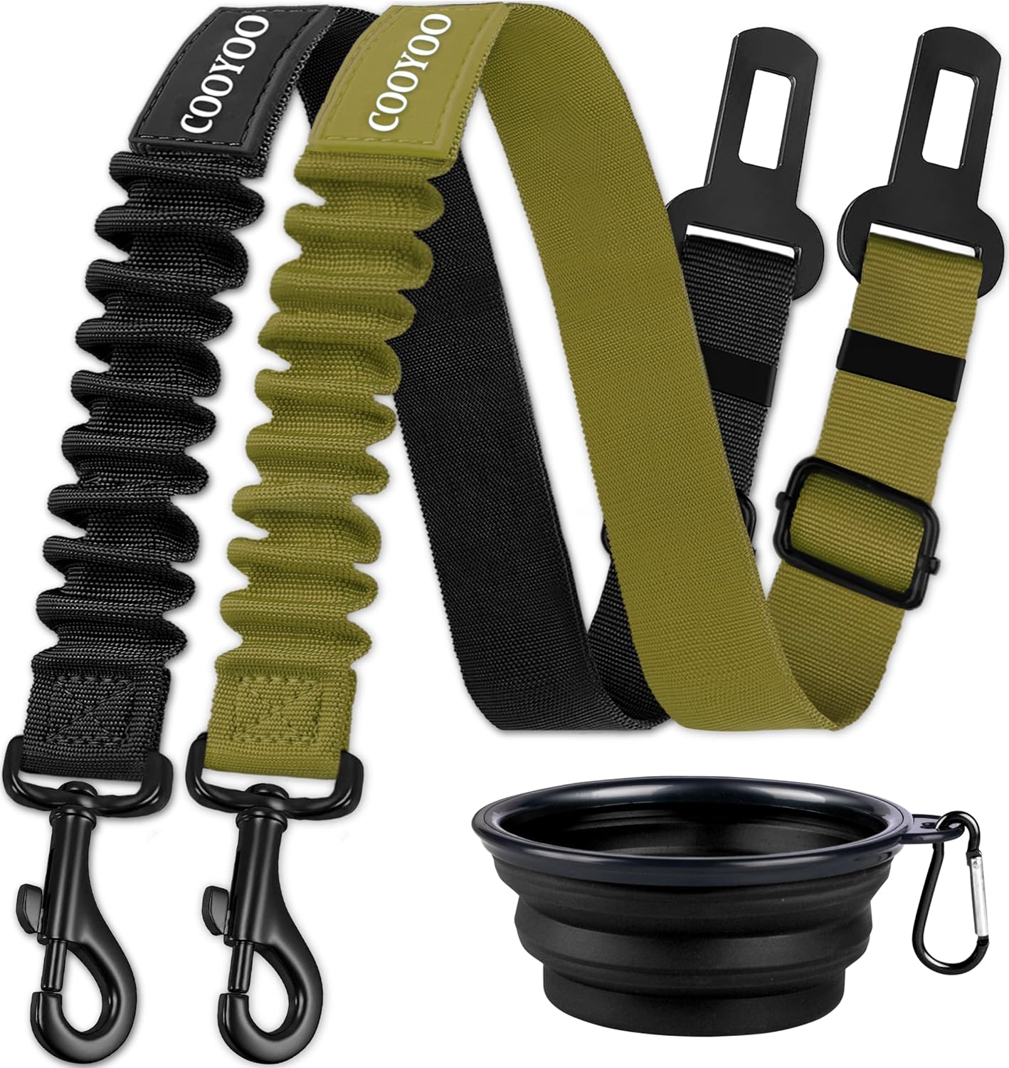 COOYOO Dog Seat Belt,3 Piece Set Retractable Dog Car Adjustable Seatbelts for Vehicle Nylon Pet Safety Heavy Duty & Elastic & Durable Car Harness for Dogs - Pet Explorer