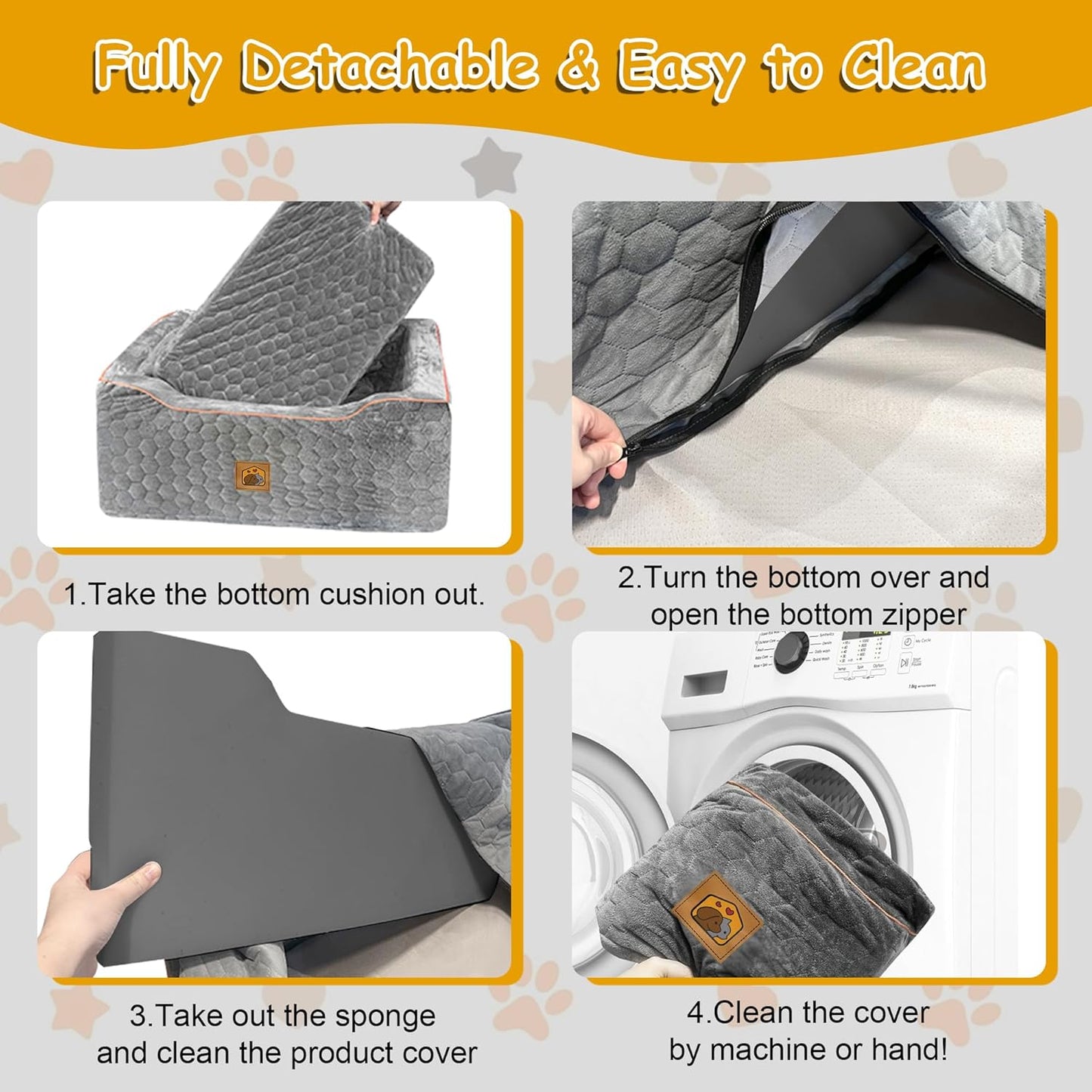 Dog Car Seat for Medium/Large Dog Booster Seat Under 60 lbs or 2 Small Dogs, Multi-Functional Pet Car Seat with Thick Cushion, 2 Safety Leashes (Gray) - Pet Explorer