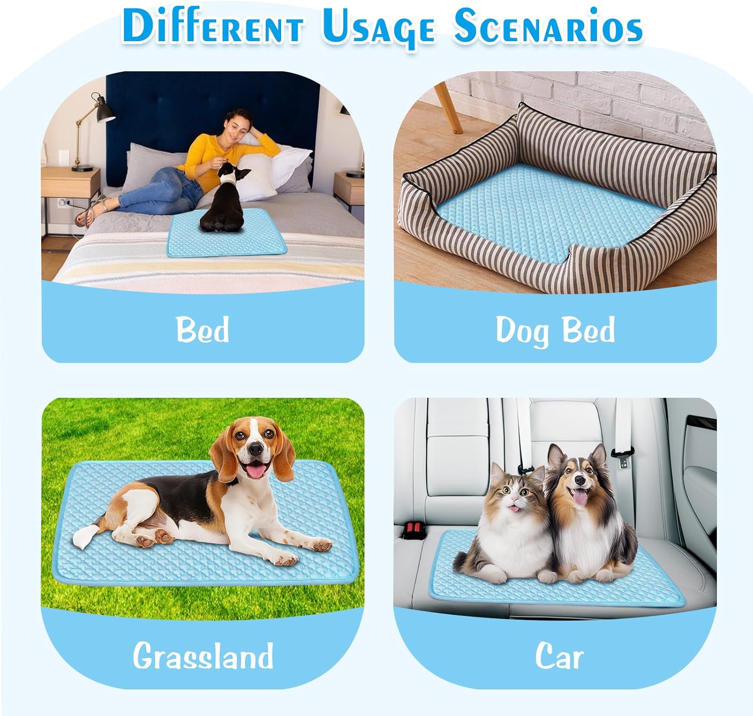Pet Cooling Mat for Dogs & Cats - Washable Dog Cooling Mat Portable Pet Cool Pads Blanket for Indoor & Outdoor Car Seats - Pet Explorer