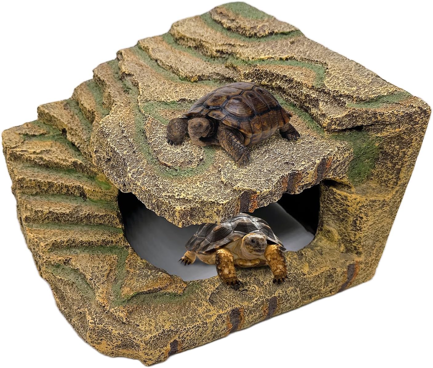 kathson Turtles Basking Platform,Large Tortoise Resting Terrace Climbing Ramp,Reptile Hiding Cave Hideouts,Resin Dock Tank Decorations for Aquatic Turtles Newts Salamanders Lizard Frogs - Pet Explorer