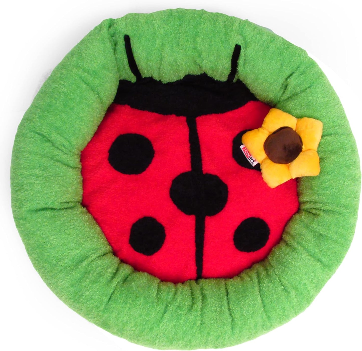 TONBO Soft Plush Small Cute and Cozy Nature Dog Cat Bed, Washer and Dryer Friendly (Ladybug) - Pet Explorer