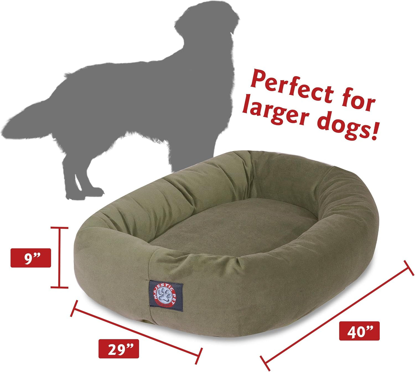 Majestic Pet Villa 32 Inch Shredded Memory Foam Dog Bed for Medium Sized Dogs 32x23x7 Inch–Orthopedic Dog Bed - Durable Pet Bed - Washable Medium Pet Bed with Head Support-Vintage - Pet Explorer