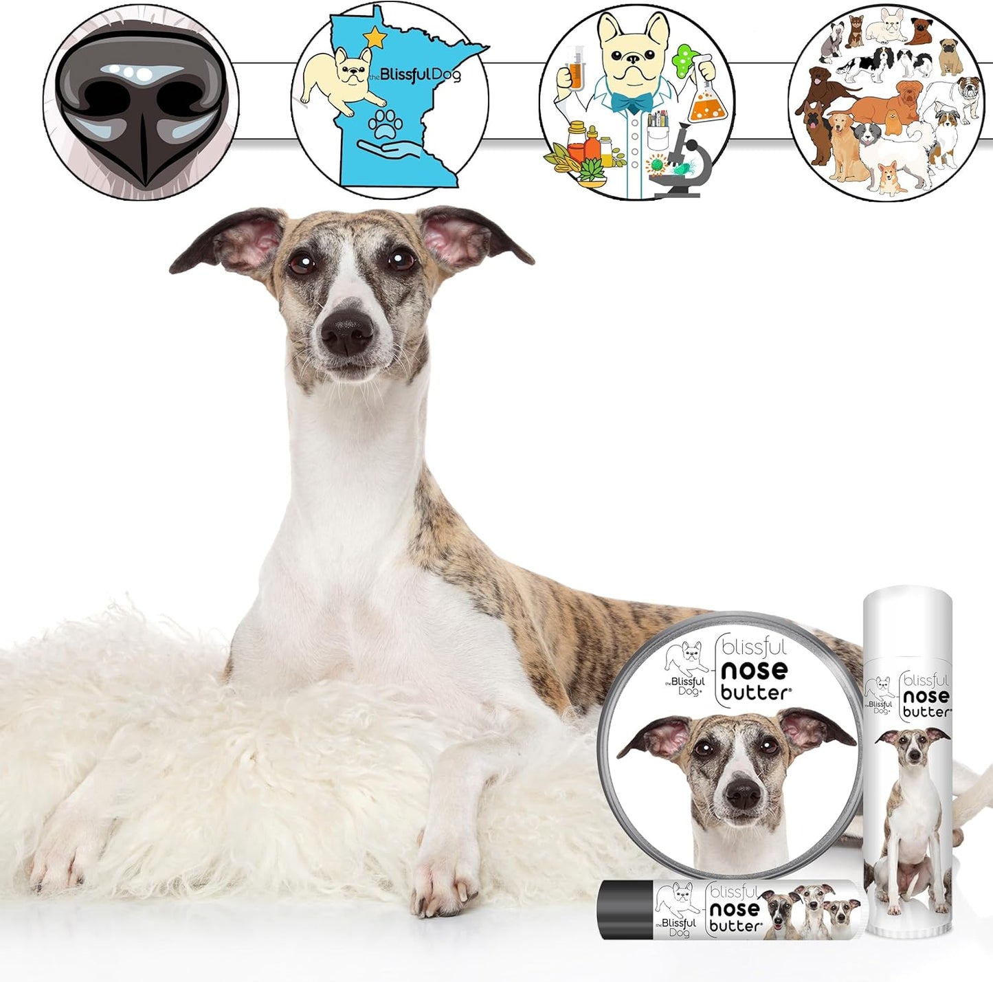 The Blissful Dog Whippet Unscented Nose Butter - Dog Nose Butter, 1 Ounce - Pet Explorer