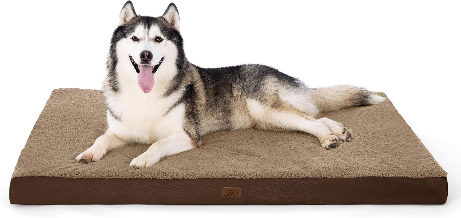 Bedsure XXL Dog Bed for Large Dogs - Orthopedic Flat Giant Pet Beds with Removable Washable Cover, Jumbo Egg Crate Foam Mat, Suitable for Pet Up to 150 lbs - Pet Explorer