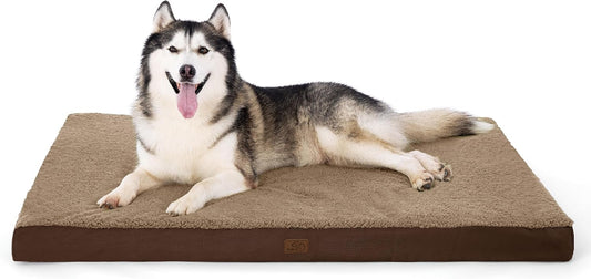 Bedsure XXL Dog Bed for Large Dogs - Orthopedic Flat Giant Pet Beds with Removable Washable Cover, Jumbo Egg Crate Foam Mat, Suitable for Pet Up to 150 lbs - Pet Explorer