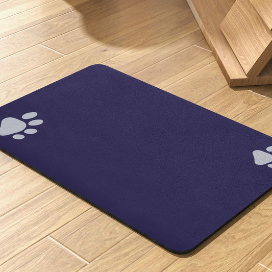 Pet Feeding Mat-Absorbent Dog Mat for Food and Water Bowl-No Stains Quick Dry Water Dispenser Mat-Dog Accessories Pet Supplies-Bowl for Messy Drinkers（Navy,23"x34" - Pet Explorer