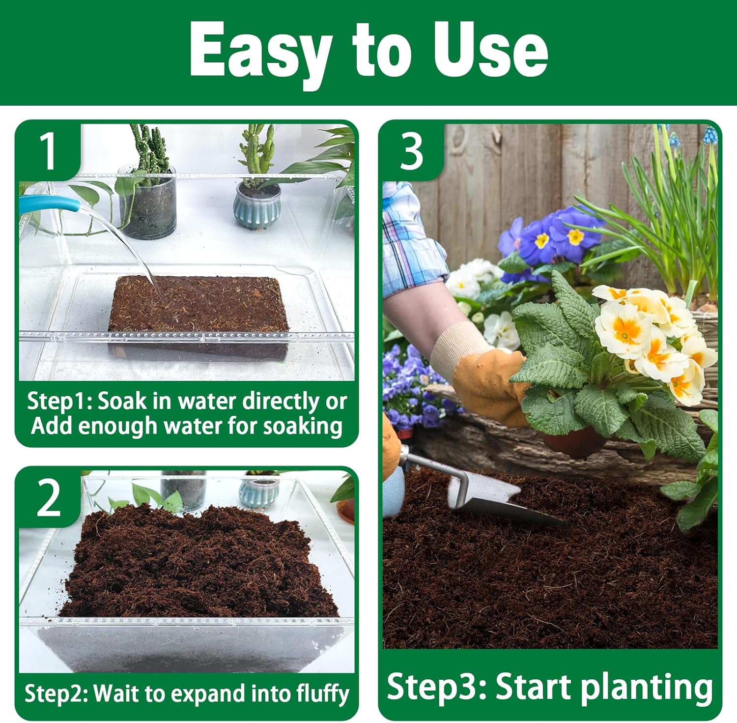 ZeeDix 2 Pcs Coco Coir Brick- 100% Organic Coconut Coir for Garden Soil & Potting Mix, Low EC and pH Balance, Compressed Coconut Husk Fiber for Seed Starter Soil for Indoor Outdoor Plants - Pet Explorer