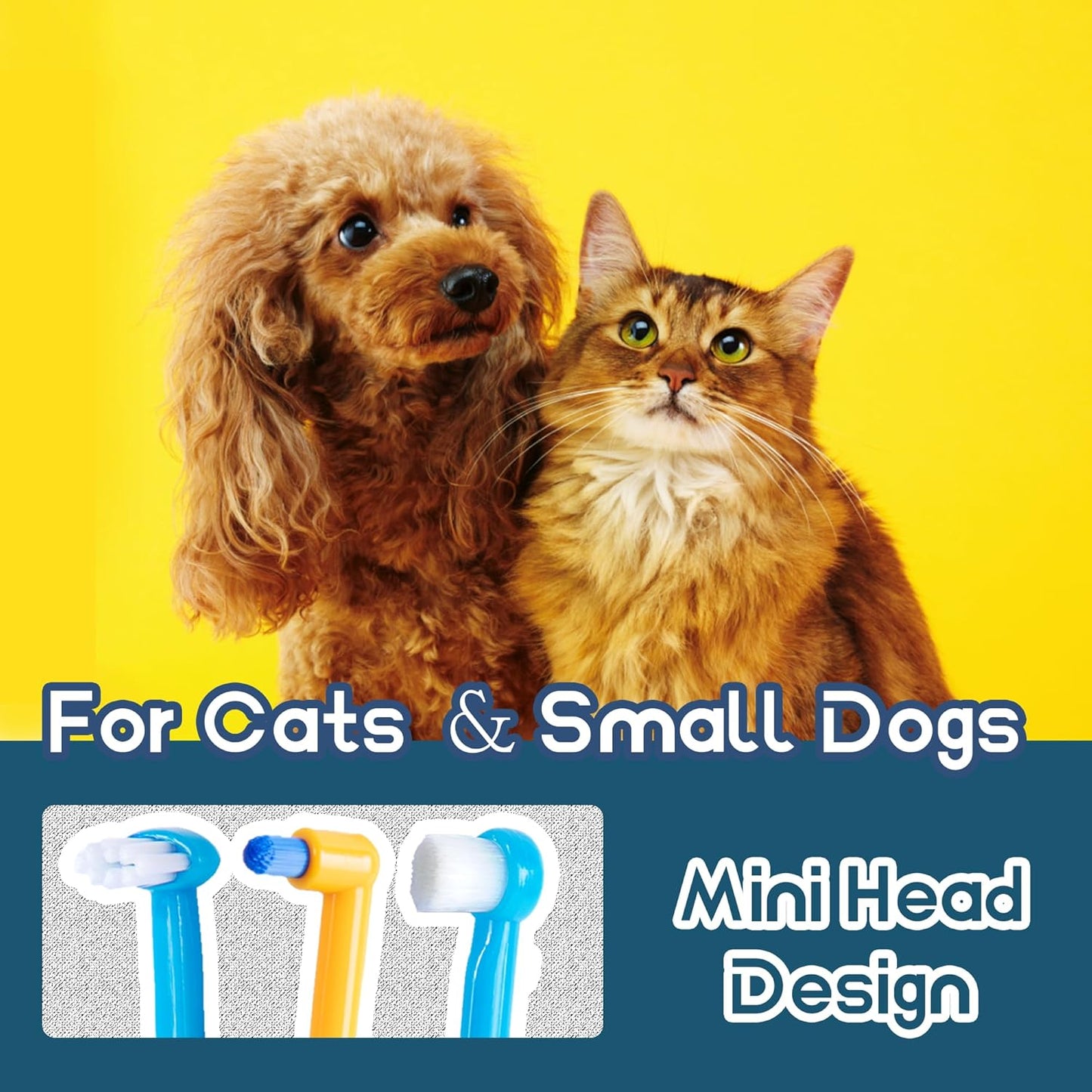Small Dog Toothbrush, Cat & Puppy Tooth Brushing Kit, Mini Tuft Horizontal Head Teeth Brush for Kitten & Tiny Pet, Doggy Toothbrushes Deep Dental Cleaning, 3 PCS - Pet Explorer