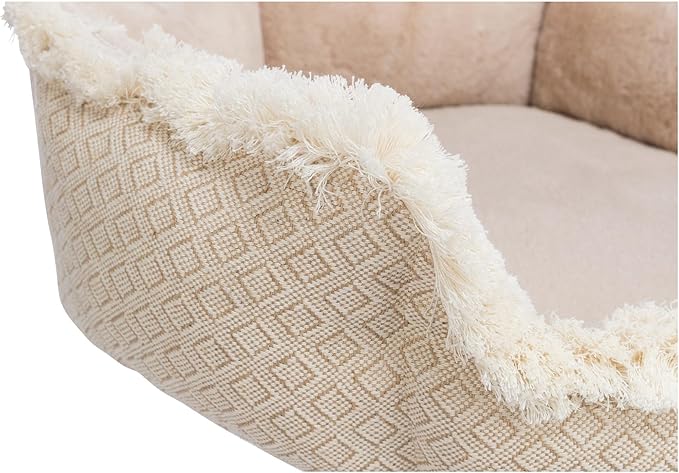 Trixie Boho Cat Scratching Post 32.7 Inch - Cat Scratcher with Soft Fabric Covering Base and Jute-Wrapped Post - with Platform Bed - in Beige