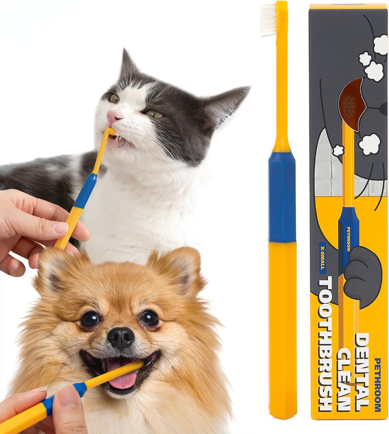 PETHROOM] Pet Toothbrush - Cats, Kitten, Small Dog Dental Care, Removing Teeth Tartar | Soft Bristle Cleaning Toothbrush Cat (Extra Small) - Pet Explorer