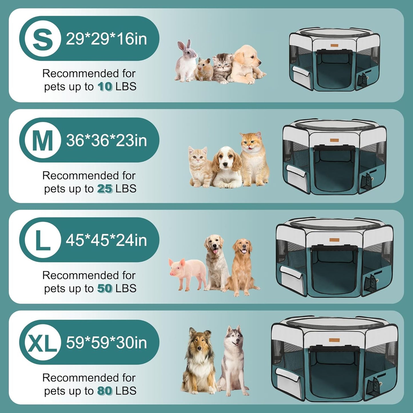 Dog Playpen, Portable Pet Play Pen for Cat, Puppies, Rabbits, Chickens, Foldable Large-Capacity Pet Tent for Indoor/Outdoor Travel Camping Blue - Pet Explorer