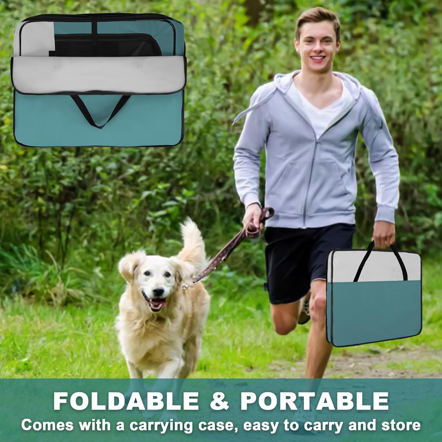 Dog Playpen, Portable Pet Play Pen for Cat, Puppies, Rabbits, Chickens, Foldable Large-Capacity Pet Tent for Indoor/Outdoor Travel Camping Blue - Pet Explorer