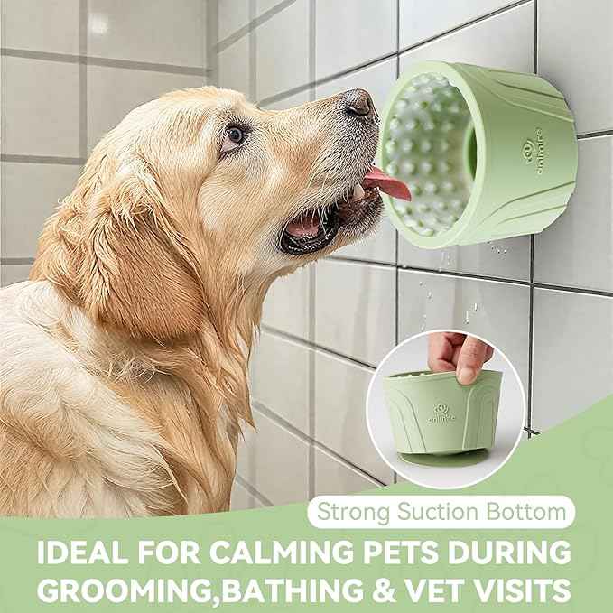 Dog Slow Feeder Lick Bowl, Anxiety Relief Dog Licking Mat Treat Dispenser, Non-Slip Anti-Choking Slow Eating Lick Bowl for Small Medium and Large Breed Dogs, BPA Free Silicone