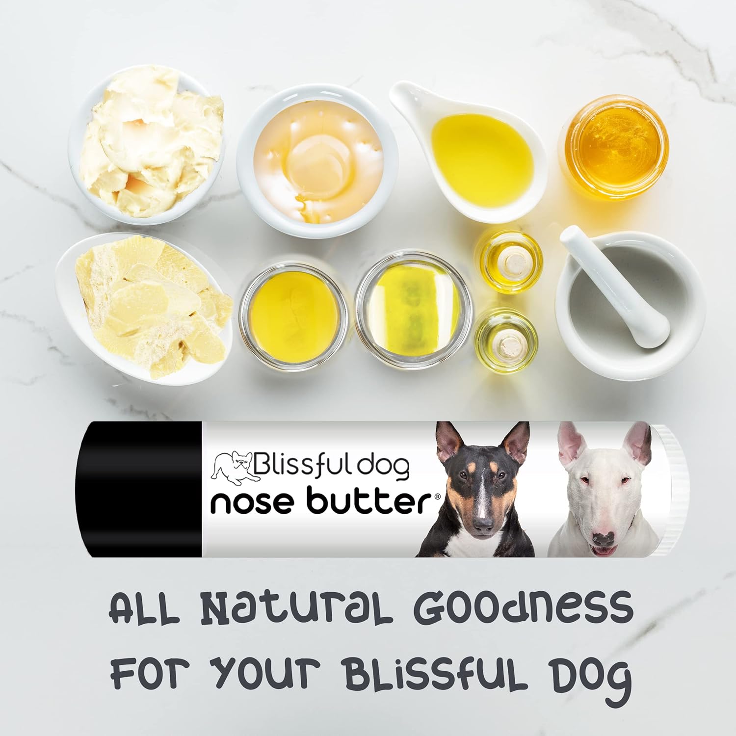The Blissful Dog Bull Terrier Nose Butter for Dry, Cracked Skin, Lick-Safe Dog Nose Balm with Moisturizing Shea Butter, Almond, Olive, and Essential Oils, Pet Supplies, Uncented, 0.15 oz. - Pet Explorer