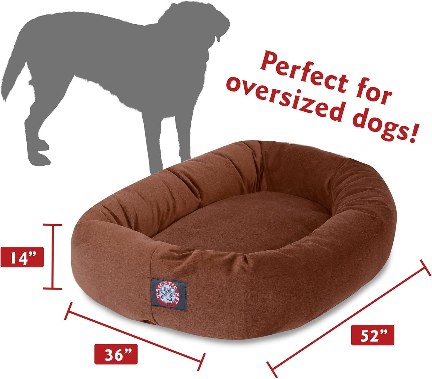 Majestic Pet Villa 40 Inch Shredded Memory Foam Dog Bed for Large Sized Dogs 40x29x9 Inch–Orthopedic Dog Bed with Removable Washable Cover-Washable Large Pet Bed with Head Support-Navy - Pet Explorer