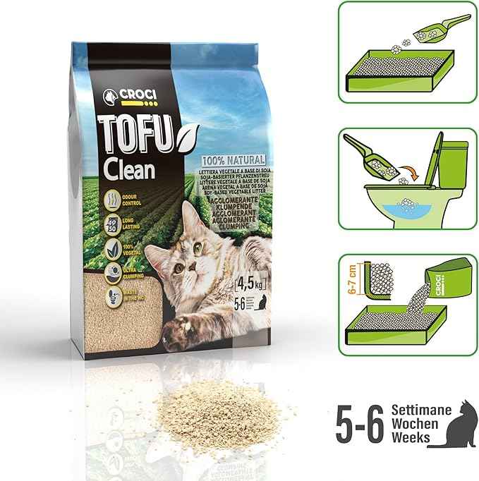 Croci Tofu Clean Cat Litter, 10 litres, 4.5 kg