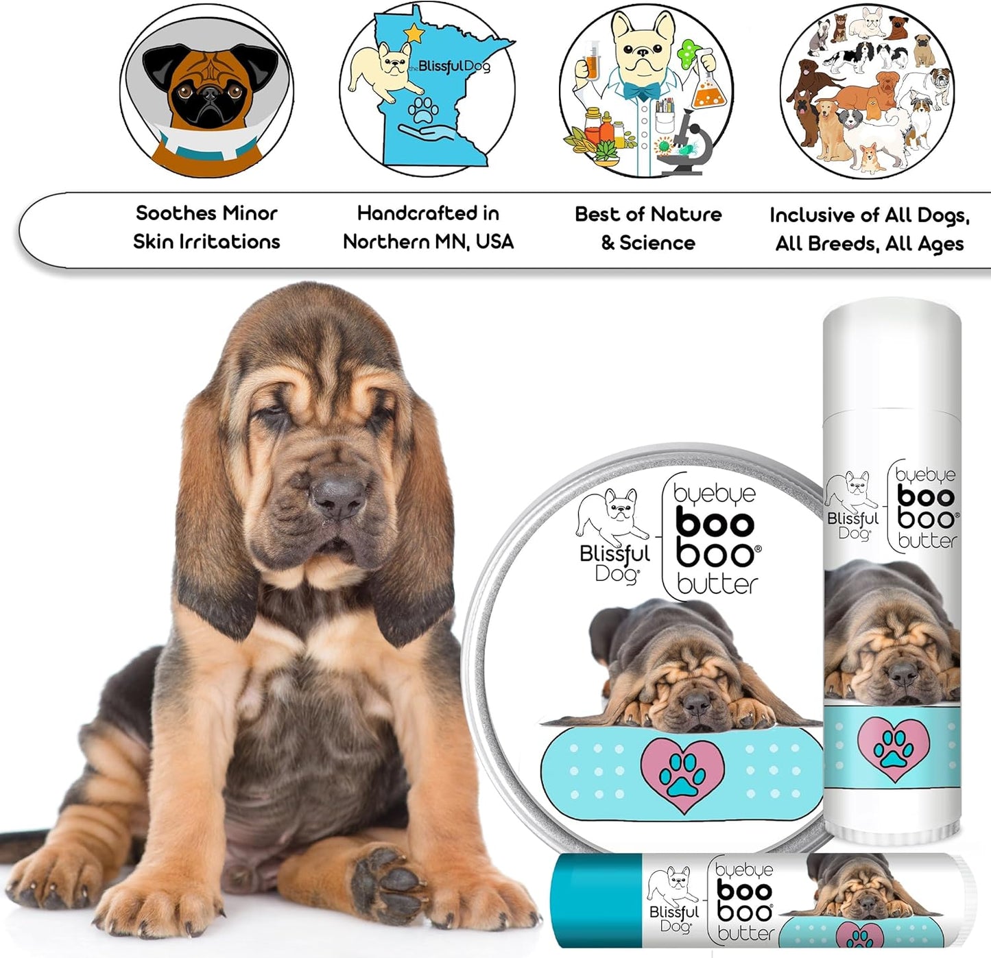 The Blissful Dog 4 oz TIN Bloodhound Booboo Butter - Pet Explorer