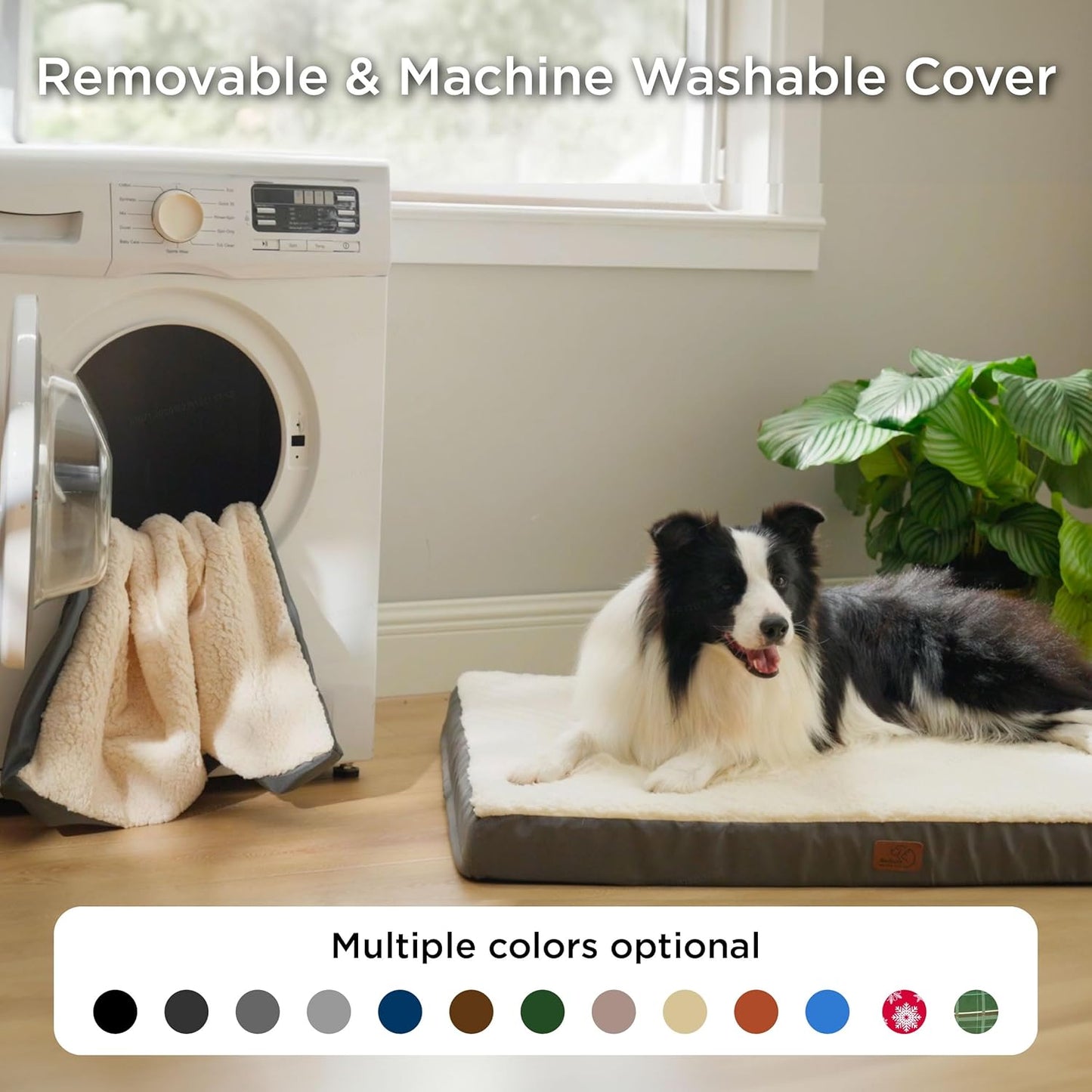Bedsure Dog Beds Large Sized Dog - Orthopedic Flat Pet Beds with Removable Washable Cover, Egg Crate Foam Puppy Mat, Suitable for Pet Up to 65 lbs - Pet Explorer