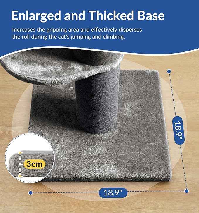 Cat Craft Cat Scratching Post with Bed Carpet Scratching Post with Perch Cat Pole for Indoor Cats Cat Tree Tower, Dark Grey