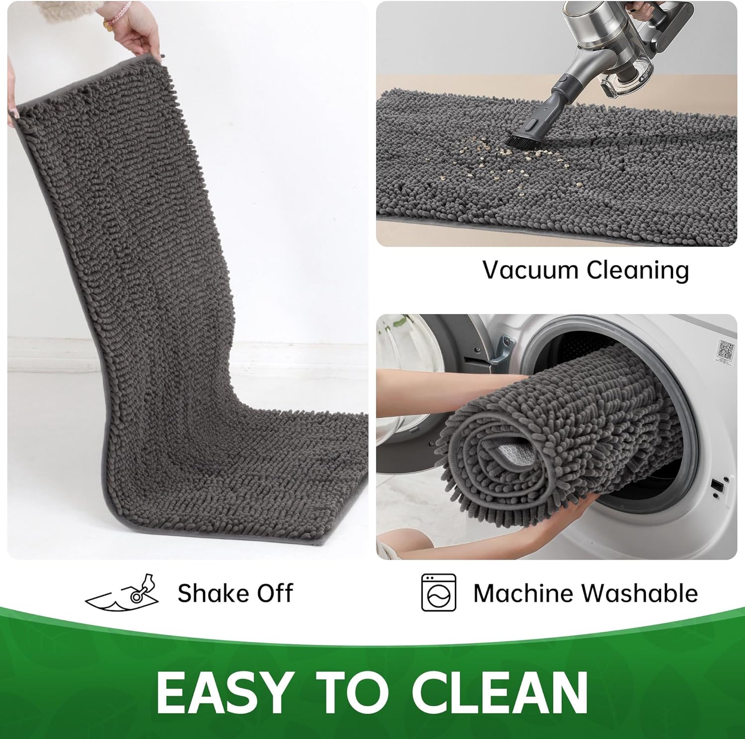 Dog Door Mat Indoor Entrance, 60" x 24" Absorbent & Quick-Drying Mud Rugs, Non-Slip Door Rugs for Entryway Indoor Washable, Soft Chenille Dog Mat for Muddy Paws - Pet Explorer
