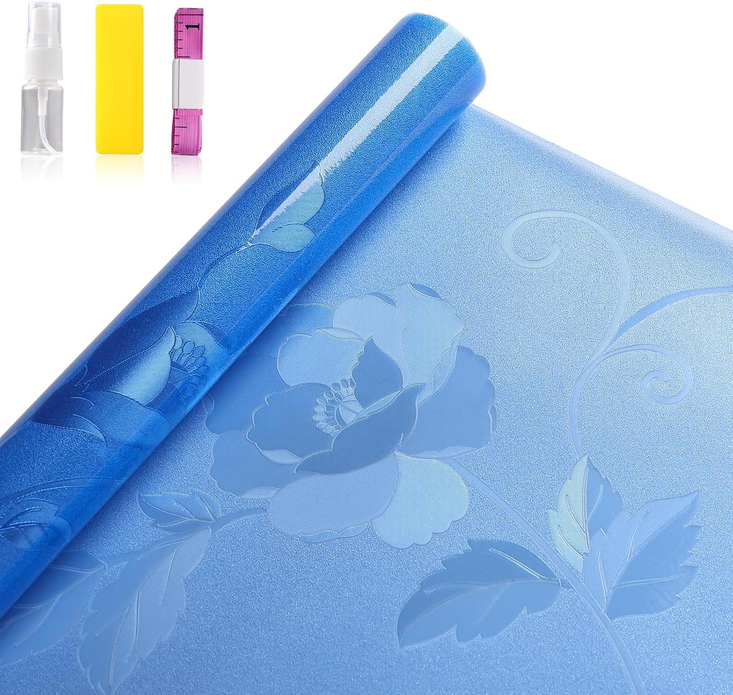 Aquarium Background Paper, Blue Fish Tank Backdrop Wallpaper Electrostatic Adhesive, No Glue, Easy to Install, Reusable (11.8" H × 27.5" L, Translucent) - Pet Explorer