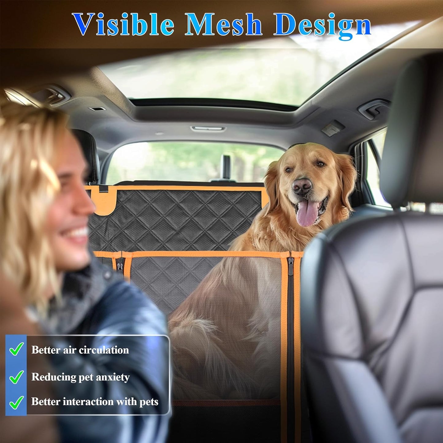 Dog Car Seat Cover for Back Seat, Hard Bottom Car Seat Cover for Dogs with Door Protectors for Traveling and Camping with Pets, Dog Car Seat Waterproof and Scratch-Resistant, Suitable for Cars - Pet Explorer