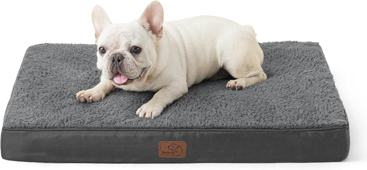 Bedsure Dog Bed Medium Size Dog - Orthopedic Flat Puppy Beds with Removable Washable Cover, Egg Crate Foam Pet Mat, Suitable for Pet Up to 35 lbs - Pet Explorer