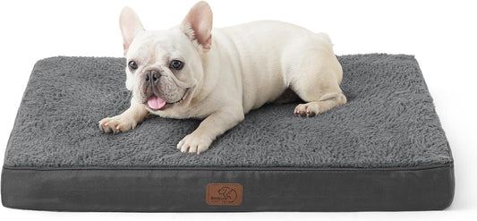 Bedsure Dog Bed Medium Size Dog - Orthopedic Flat Puppy Beds with Removable Washable Cover, Egg Crate Foam Pet Mat, Suitable for Pet Up to 35 lbs - Pet Explorer