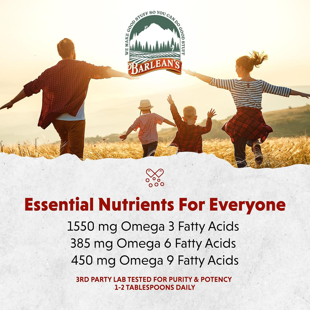 Barlean's Lignan Flaxseed Oil Softgels, Cold-Pressed Flax Seed Supplement with 1,550 mg ALA Omega-3 Fatty Acids for Joint & Heart Health, 1000mg, 250 ct