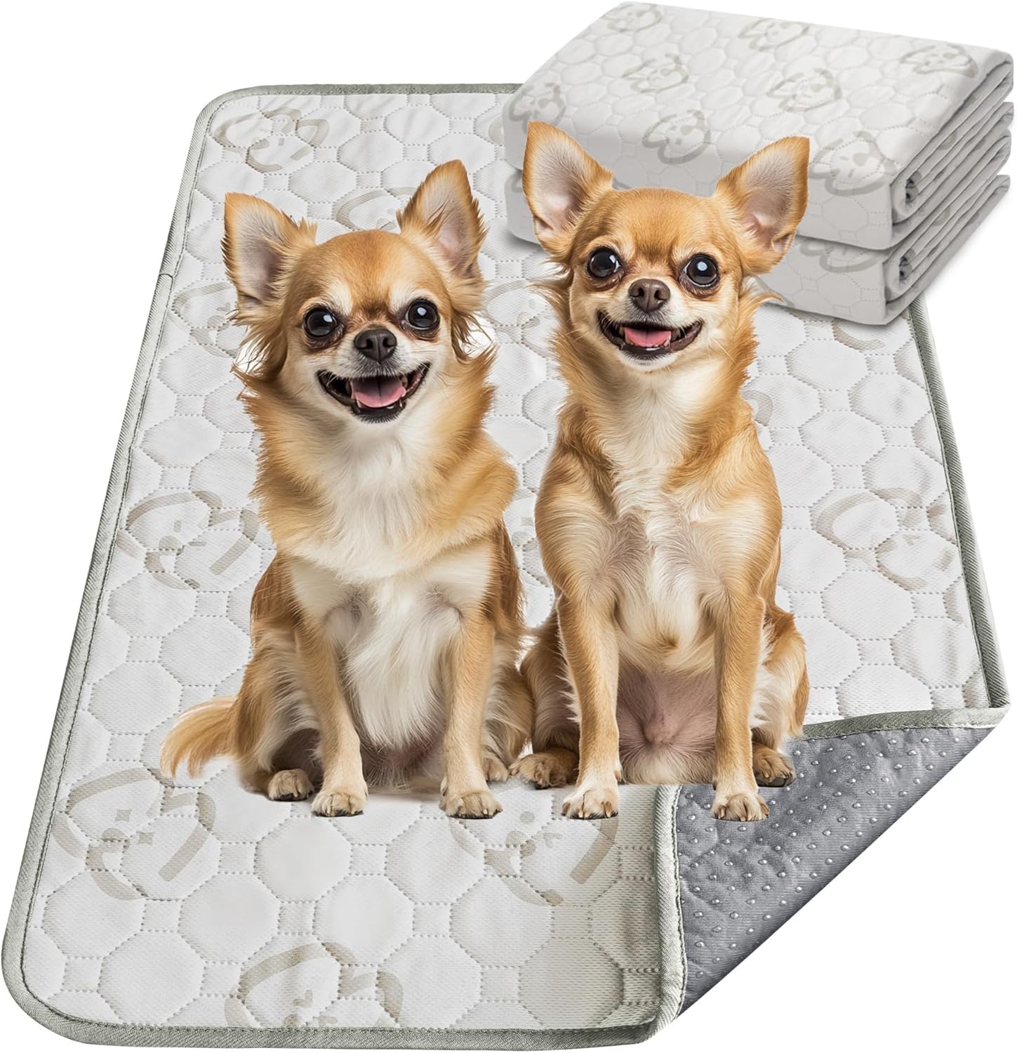 FXW Washable Pee Pads for Dogs, Puppy Pads with Super Absorbent, Specifically Designed for 24inch Cages, 23" × 17" Rectangle, Khaki, 1 Pack - Pet Explorer