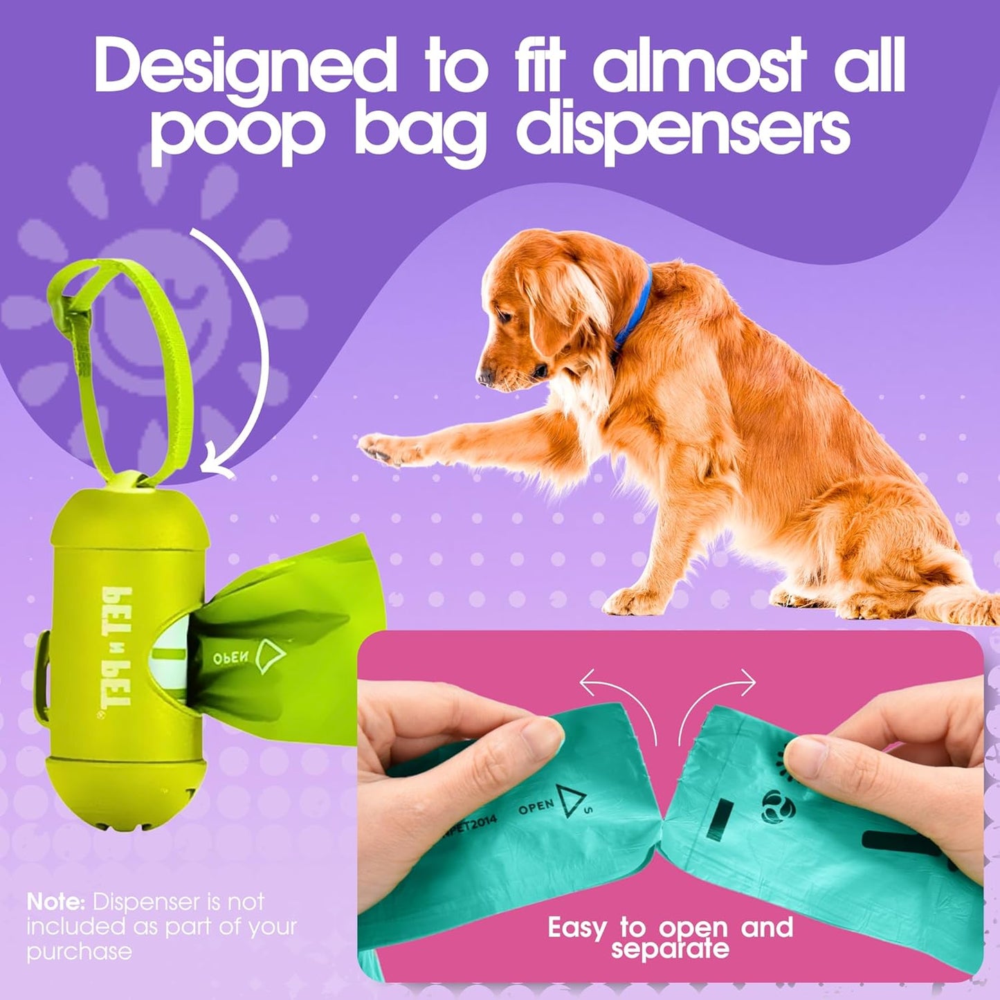 Pet N Pet 270 Counts Lavender Scented, Colorful Poop Bags for Dogs, 38% Plant Based & 62% PE Dog Poop Bags Rolls, Extra Thick Dog Waste Bag, Doggy Bag - Pet Explorer