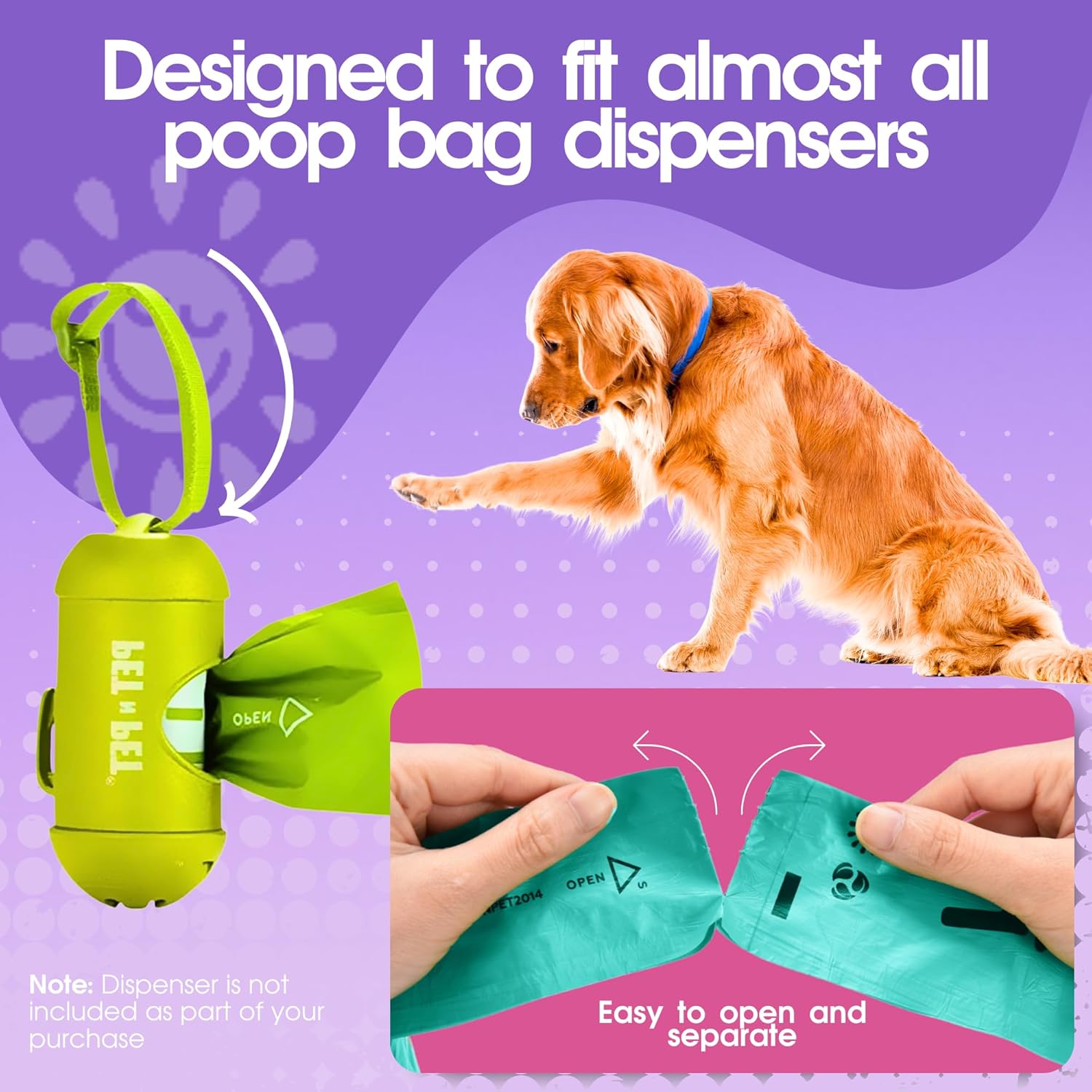 Pet N Pet 270 Counts Lavender Scented, Colorful Poop Bags for Dogs, 38% Plant Based & 62% PE Dog Poop Bags Rolls, Extra Thick Dog Waste Bag, Doggy Bag - Pet Explorer