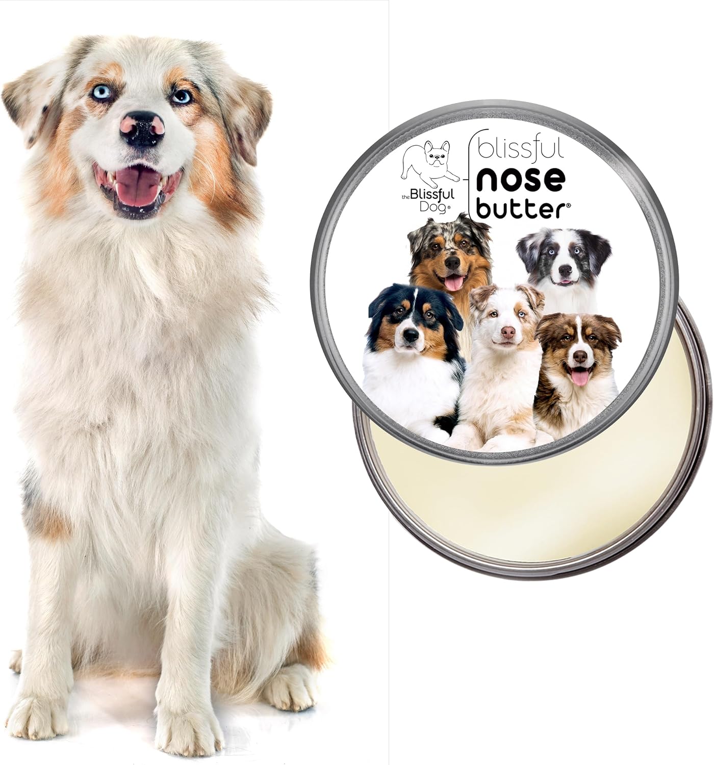 The Blissful Dog Australian Shepherd Unscented Nose Butter, 16oz