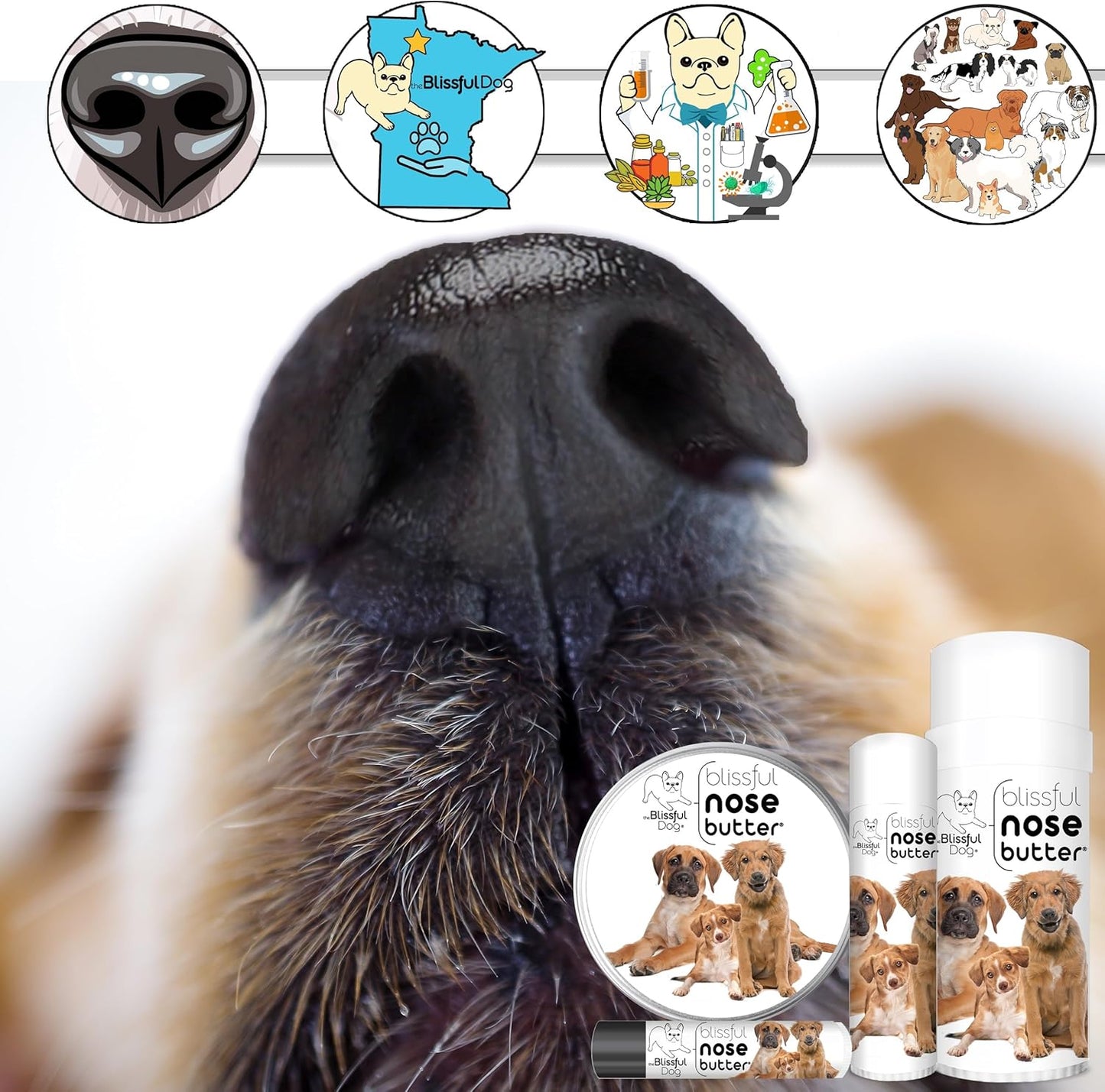 3 Cute Puppies Unscented Nose Butter - Dog Nose Butter, 1 Ounce - Pet Explorer