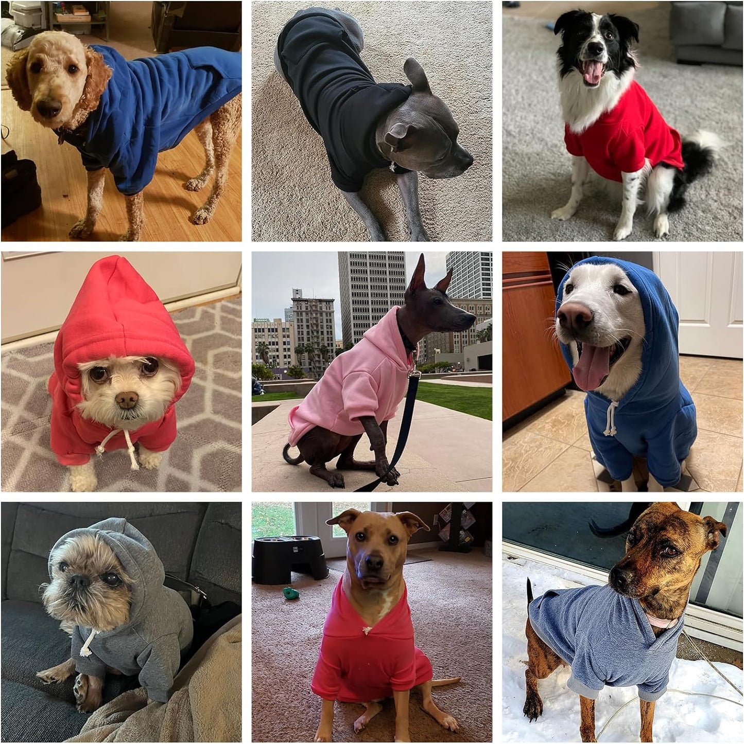 KOOLTAIL Basic Dog Hoodie - Soft and Warm Dog Hoodie Sweater with Leash Hole and Pocket, Dog Winter Coat, Cold Weather Clothes Sweatshirt for Small Medium Large Dogs Puppy Cat Boys Girls Black XXL
