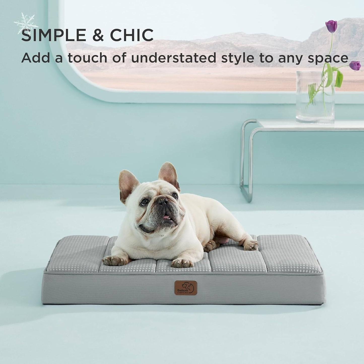 Bedsure Cooling Dog Bed for Small Dogs - Orthopedic Flat Puppy Beds with Removable Washable Cover, Egg Crate Foam Pet Mat, Suitable for Pet Up to 20 lbs - Pet Explorer
