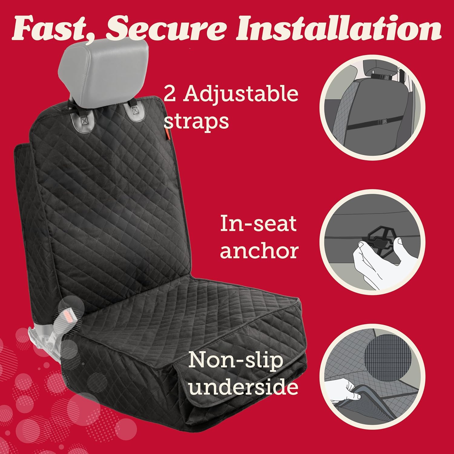 Lusso Gear Dog Car Seat Cover for Front Seat (2 Pack) - 100% Waterproof, Nonslip - Full Protection for Passenger Chair, Captain Chairs - Rear Seat Protector for Dogs - Fits Cars, Trucks, SUVs - Pet Explorer
