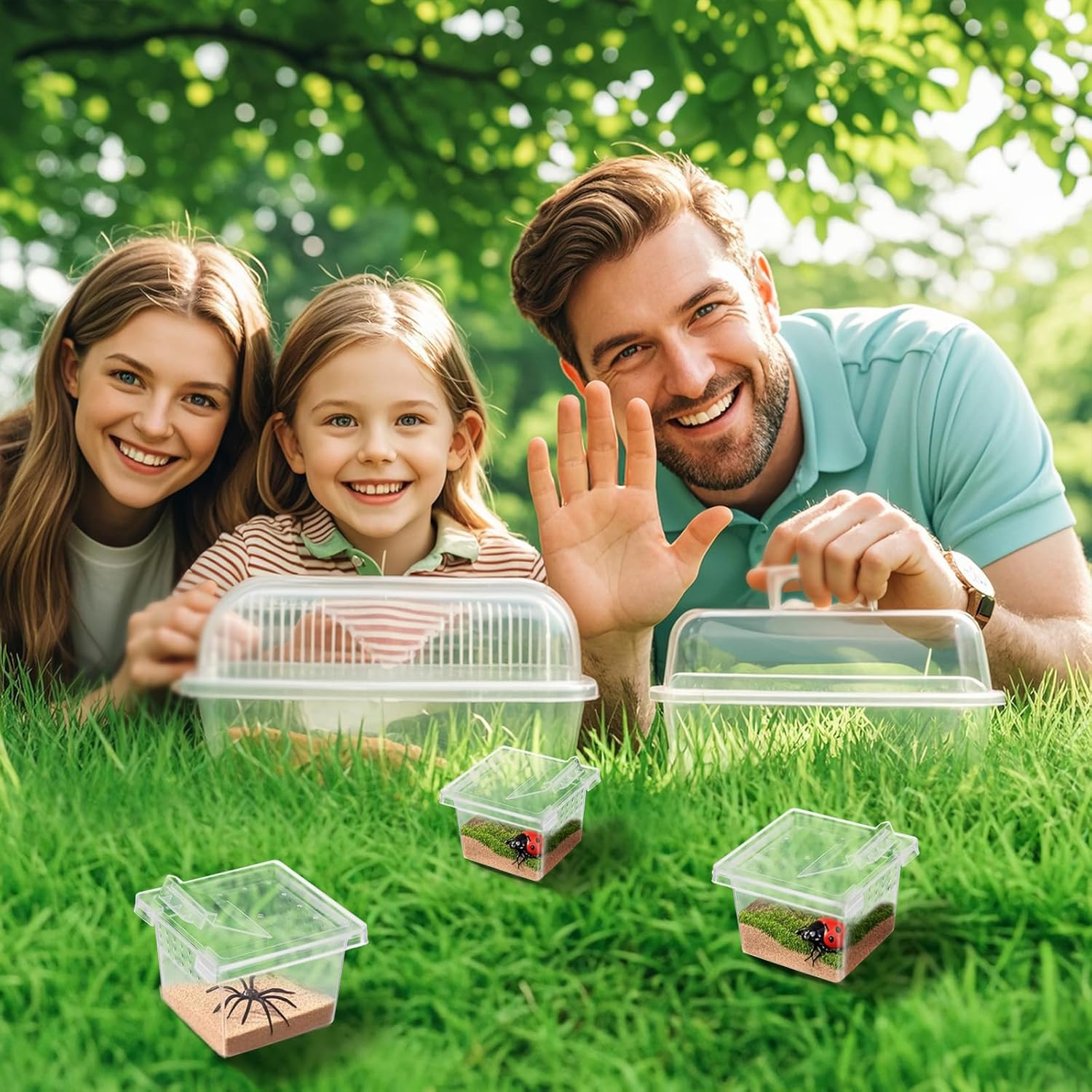 10Pcs Plastic Critter Keeper,Transparent Cricket Keeper for Reptiles,Mini Reptile Feeding Box Kids Bug Catching Kit Suitable for Crickets Scorpions Frogs Centipedes Lizards PP Breeding Box - Pet Explorer