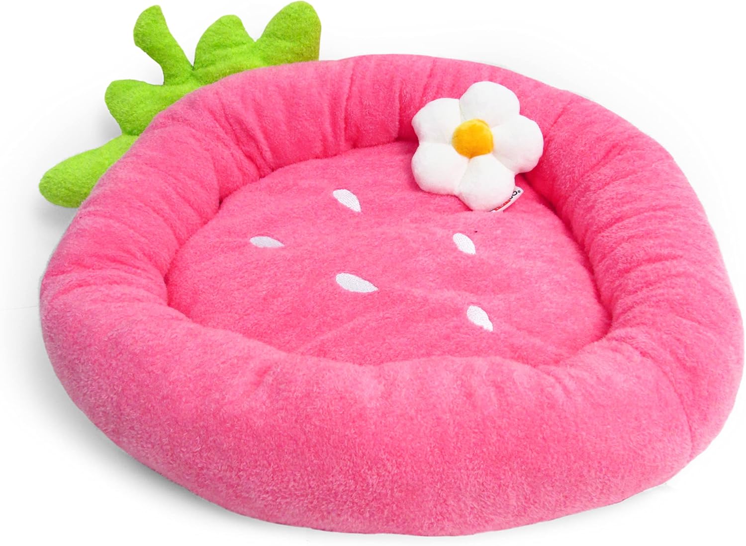 TONBO Soft Plush Small Cute and Cozy Food Dog Cat Bed, Washer and Dryer Friendly (Strawberry) - Pet Explorer