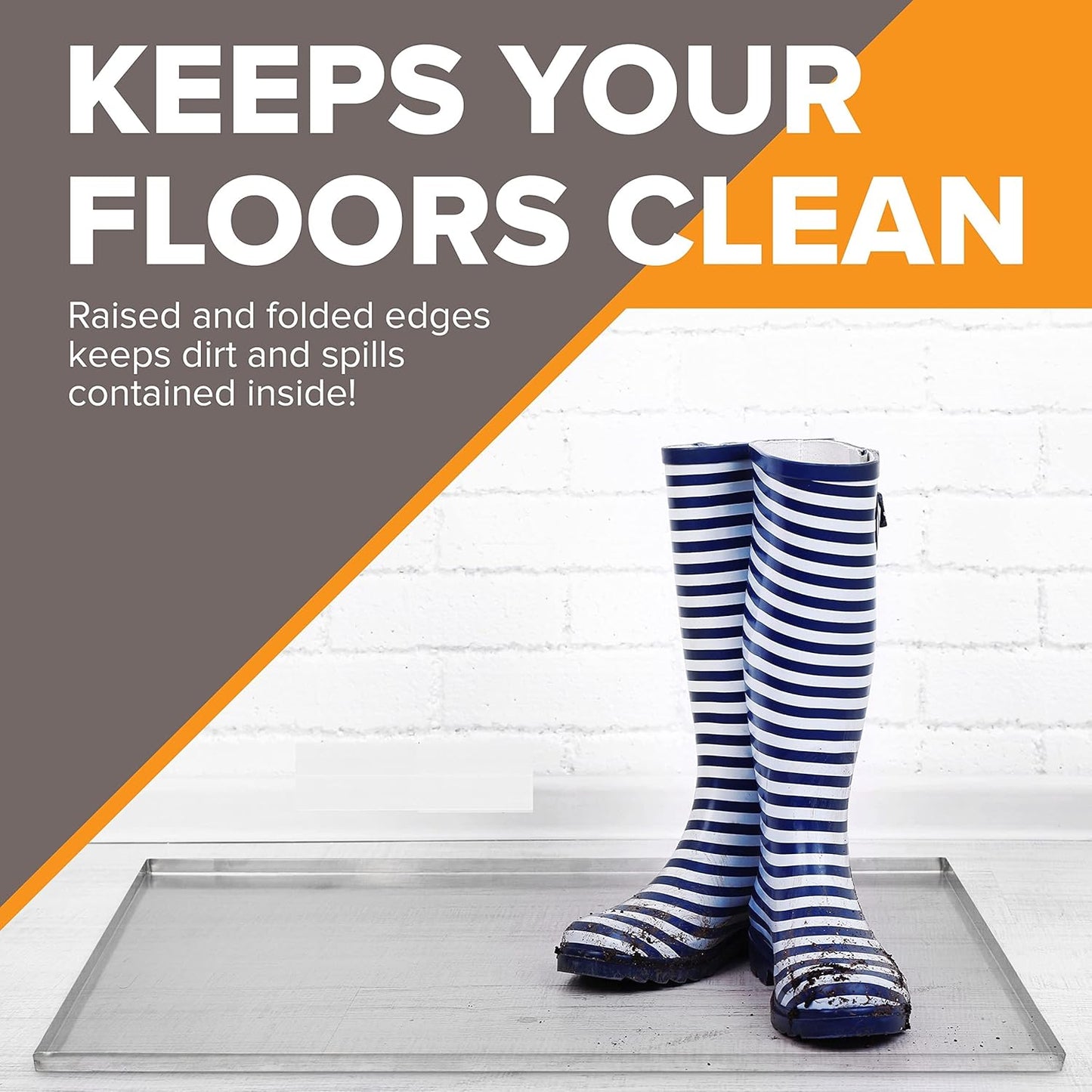 29.3" X 20.4" Metal Replacement Dog Crate Pan Chew Proof Crack Proof Pet Kennel Tray Central Dog Training Crate Pan Pet Supplies, Stainless Steel, 1" H