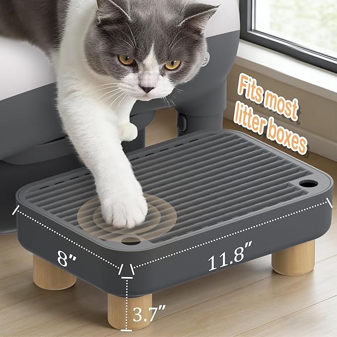 Cat Ramp for S7 Pro Self-Cleaning Litter Box – Elevated Litter Trapping Step Stool with Filter Function, Non-Slip Accessibility Ramp for Small & Senior Cats (11.8"x7.8"x3.6")