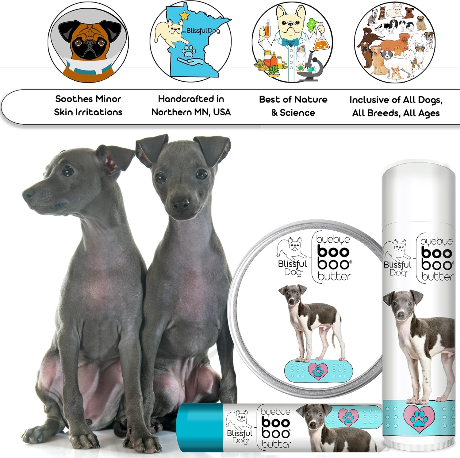 The Blissful Dog Italian Greyhound Boo Boo Butter, 2-Ounce - Pet Explorer
