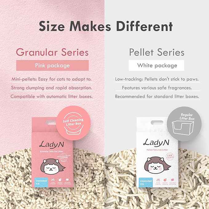 Lady N Pellet Tofu Cat Litter Yosemite Woody Scent, Strong Clumping, Ultra Absorbent, Dust-Free Low Tracking, Water-Soluble, Natural Ingredients, Enviro-Probiotic for Odor Control 9lb
