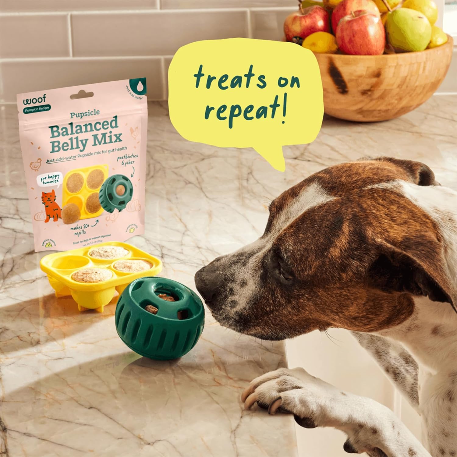 WOOF Dog Pupsicle Mix - Easy-to-Make DIY Pupsicle Refills - Tasty, Healthy Pupsicle Mix - Wholesome Ingredients - Long-Lasting Treats for Dogs - Balanced Belly Mix - Pet Explorer