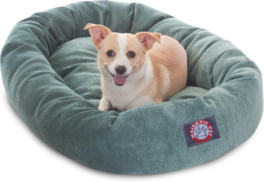Majestic Pet Villa 32 Inch Shredded Memory Foam Dog Bed for Medium Sized Dogs 32x23x7 Inch–Orthopedic Dog Bed - Durable Pet Bed - Washable Medium Pet Bed with Head Support-Azure - Pet Explorer
