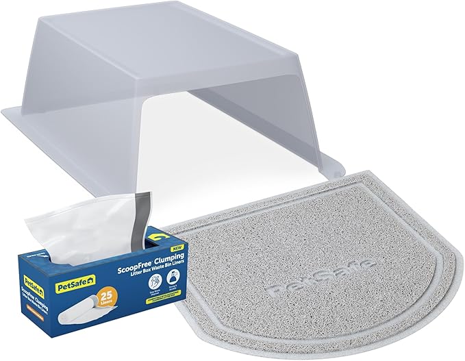 PetSafe ScoopFree Clumping Litter Box Hood & Accessory Bundle - Odor Control Box - Self-Cleaning Litter Box Accessories - Litter Box Privacy Cover - Easy to Clean