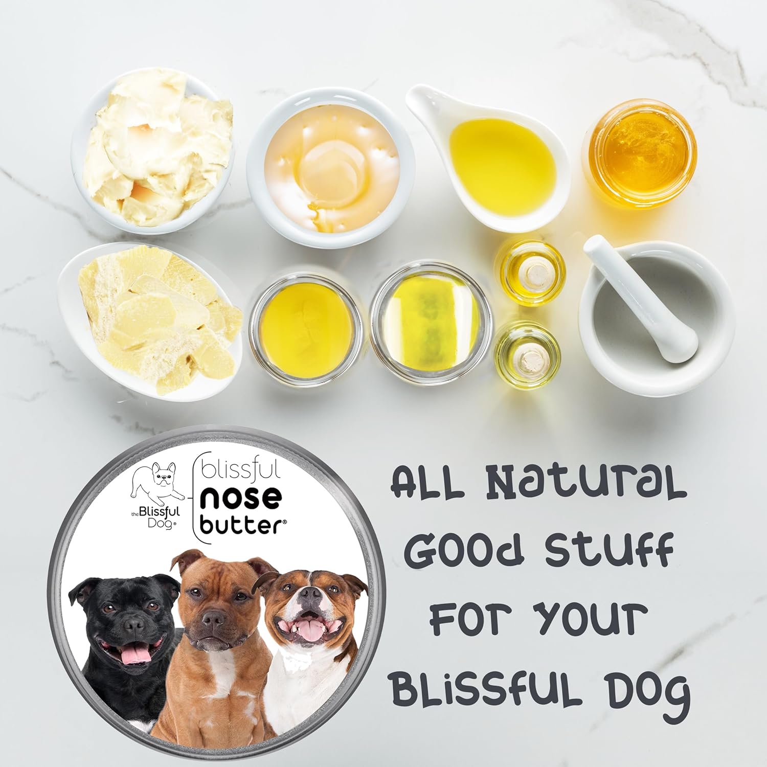 The Blissful Dog Staffordshire Bull Terrier Nose Butter, Versatile Dog Nose Balm for Dry Nose, Handcrafted Nose Moisturizer, Easy-to-Apply Dog Essentials, Unscented, 2 oz. - Pet Explorer
