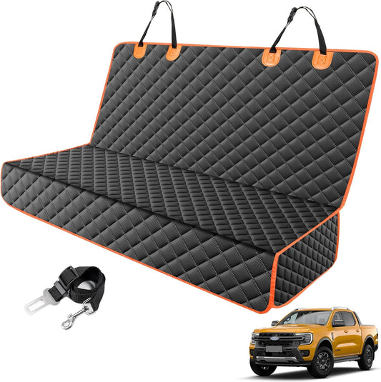 MIXJOY Truck Back Seat Cover for Dogs, Waterproof Pet Seat Covers for Trucks, Dog Cover for Truck Back Seat, Nonslip Pet Bench Seat Cover for Ford F150 F250 F350/Chevrolet Silverado/GMC/Ram - Pet Explorer