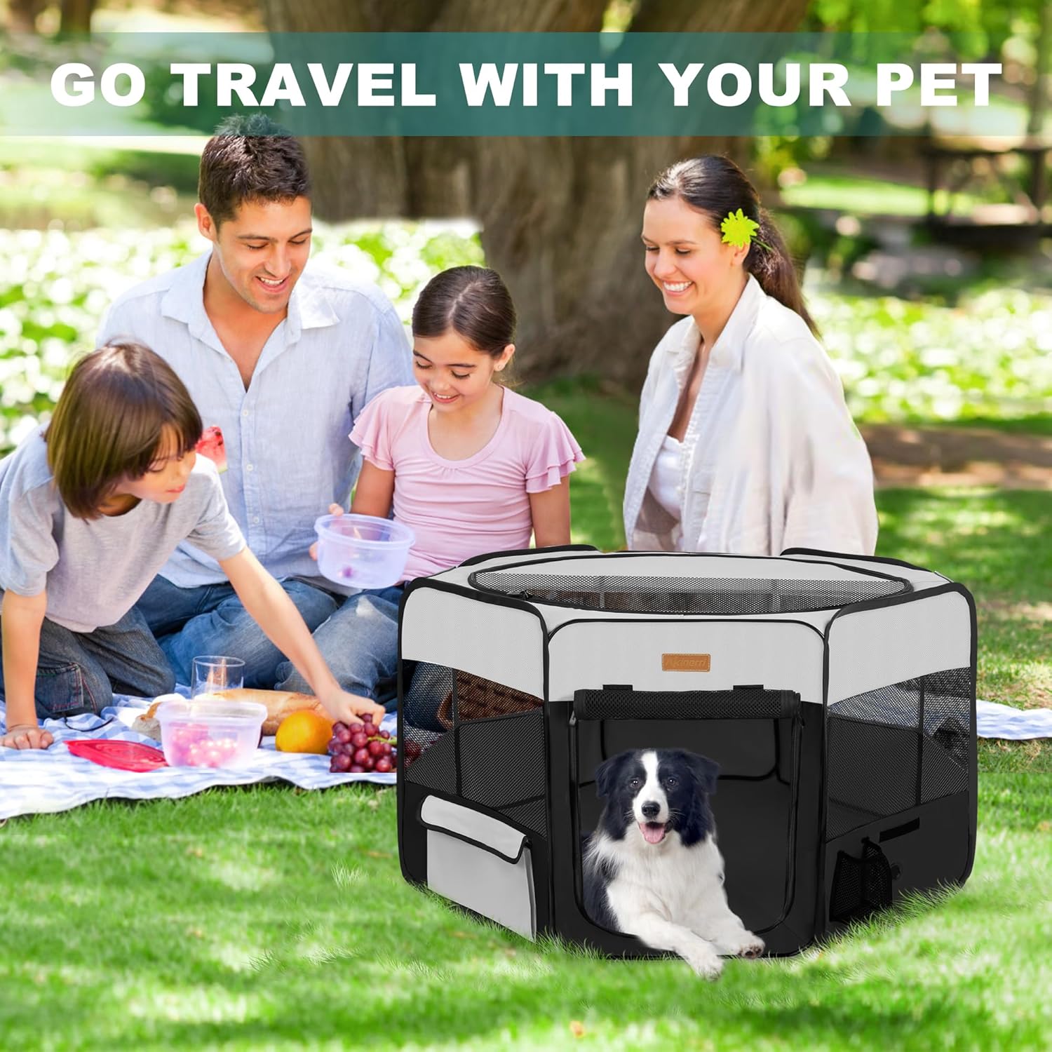Dog Playpen, Portable Pet Play Pen for Cat, Puppies, Rabbits, Chickens, Foldable Large-Capacity Pet Tent for Indoor/Outdoor Travel Camping - Pet Explorer